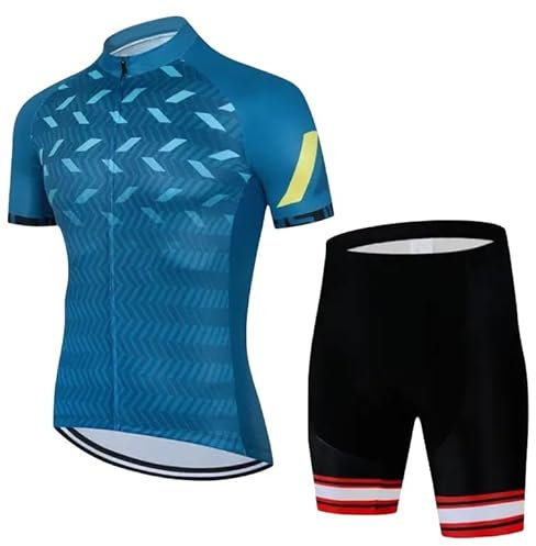 ARBOEE Triathlonanzug für Herren, MTB, Fahrrad, Kleidung, Radlerhose, 9D, Gel-Pad, Fahrradkleidung, atmungsaktiv, schnell trocknend (blau, 3,4 TG), Blau - 3., XXXX-Large