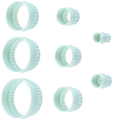 perfk Cortador de Galletas Circular para Hacer Arrugas, 8 Uds., Bricolaje para el hogar, para Hornear, panadería, Fondant, Cortador de Pasteles de Dos Lados
