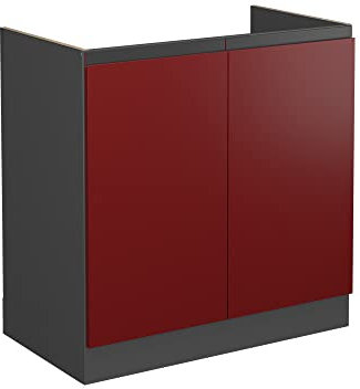Vicco Spülenunterschrank R-Line, Rot, 80 cm