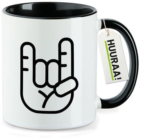 Huuraa Kaffeetasse Pommesgabel Hand Geschenk