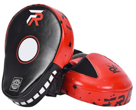 JISADER Boxpolster Boxpratzen Trainingshand Zielpolster Fokus Schlagpratzen für Sparring, Rot