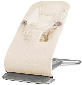 Ergobaby 3-in-1 Evolve Bouncer Mesh, Ergonomische Babywippe für Neugeborene ab Geburt bis zum Kleinkind, Atmungsaktive Babyschaukel mit Neugeboreneneinsatz (2,5 kg - 13,2 kg), Cream