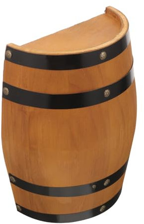Alipis Vintage Holzfass Wanddekoration Eichenfass Handgefertigt Robustes Holz Für Weinsammler Als Couchtisch Oder Deko