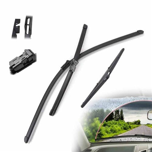 BEFZIMYL Wischerblätter-Set Für Vorne Und Hinten Für Ford Für Fiesta 7 2008-2016, Windschutzscheiben-Fensterbürsten 26+15+12