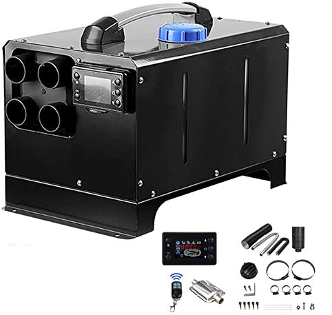 5 kW Dieselheizung, tragbares Auto-Luft-Diesel-Standheizungsset mit Fernbedienung und LCD-Display, All-in-1-Schnellheizung für Wohnmobil, LKW, Boot, Bus, Autoanhänger, Camper, Wohnmobile, Schwarz, 1
