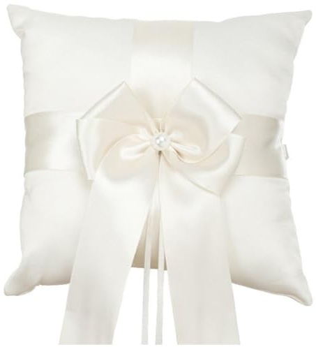 Lpitoy Wedding Ring Pillow, Wedding Ring Bearer Pillow, Simple Collection of Big Bow, Ring Bearer Holder for Wedding Party Ceremony