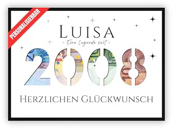 dockyardos® Geldgeschenk zum 18. Geburtstag | Mit Jahreszahl personalisierbar | Geschenkidee für Jungen & Mädchen sowie Männer & Frauen | Originell und kreativ Geld verschenken