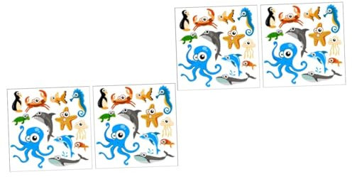 DOITOOL 2 Ensembles Sticker Mural Animaux Marins Stickers Muraux Bois Lumière Stickers Muraux Ligne De Taille Coller Du Carrelage De Cuisine Amovible Autocollants Pvc 2 Pièces * 2