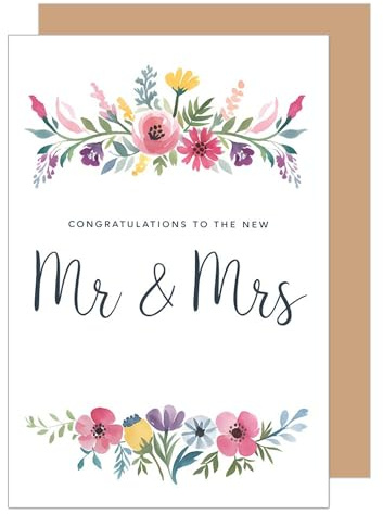 Edition Seidel Premium Glückwunschkarte zur Hochzeit mit Umschlag. Hochzeitskarte Grußkarte Vermählung Just Married Wedding Day Brautpaar Herz Liebe Blumen (H498 SW025)