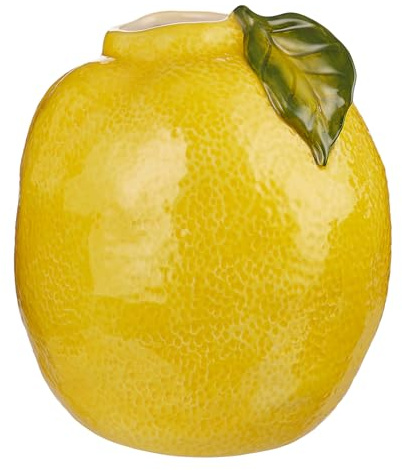 BUTLERS Vase 14x18cm Steingut -Lemon- Kompaktes Gefäß für kleine Sträuße | Florales Wohnaccessoire | Dekoration für Regal & Sideboard