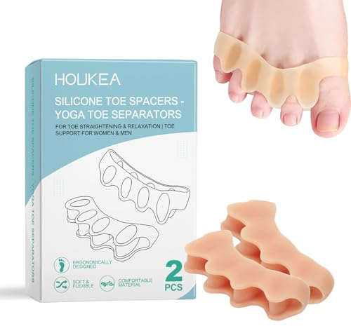 ZHITENG 2 stycken tåavskiljare av mjuk silikon, hallux valgus korrigeringsset repeterbar tåseparator för kvinnor och män, tåavstånd, lätthet tåtryck och smärta