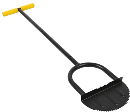 Omabeta Lawn Edger Tool with Comfort Grip, Half Moon Saw Tooth Long Handle Hand Edging Tools for Yard Garden Sidewalk Landscaping