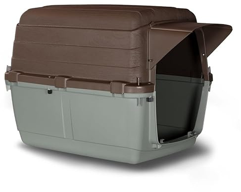 URBNLIVING Large Plastic Dog Kennel – Weatherproof Outdoor Pet House, Durable Plastic Garden Shelter for Dogs, Puppies & Pets - Small