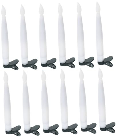 UTHCLO 12 Set Candele LED Fiamma con Clip e Filo da Pesca Candele Decorative per Albero di Natale e Halloween Luci Calde Festive per Decorazioni Natalizie e Feste