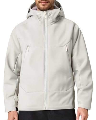 Windbreaker Herren Atmungsaktiv, Winterjacke Herren Leicht Softshelljacke Herbst Übergangsjacke Leicht Regenjacke mit Zip Hoodie, Windjacke Bequem Outdoorjacke Dünn Regenmantel Casual Thermojacke