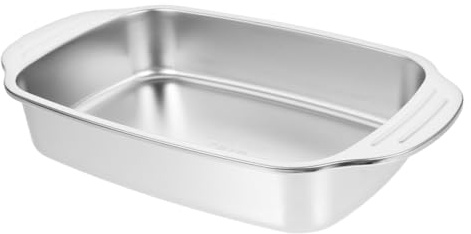 Warmhm Plat Rectangulaire Acier Inoxydable pour Rôtir et Cuisson Plateau de Rôtissage Grand Format Compatible Induction Plateau Métallique pour Cuisine Domestique et Professionnelle