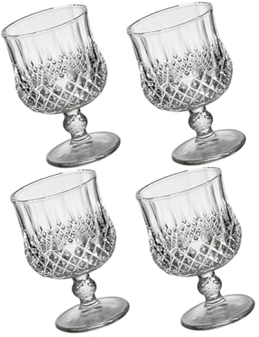 COLLBATH Glass Wine Goblets and Simple Appearance Design Multi-Purpose for 4pcs with Uniform Edges for Romantic Dinners and Everyday Use