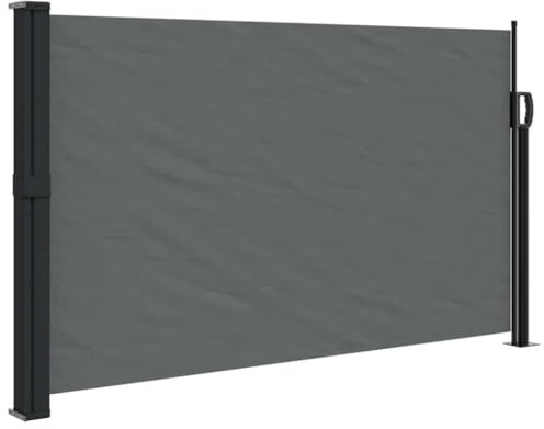Frdhee Ombrellone da spiaggia, balcone, parapioggia, tenda laterale allungabile, antracite, 120 x 600 cm, per giardino, terrazza, cortile e piscina