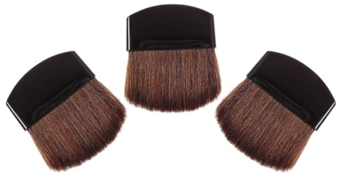 LIFKOME Trío de Brochas de Maquillaje Mini Semicirculares para Rubor y Polvo, Portátiles, 3 Piezas, para Viaje y Fiestas