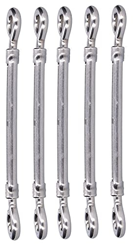 Cryfokt Tendeur 304 en Acier Inoxydable Résistant à la Rouille, Tension de Câble Métallique pour Matériel de Voile D'ombrage, Paquet de 5 – Durable et Pratique pour Regrouper des Câbles Métalliques