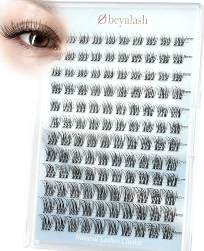Obeyalash Faux Cils Naturel Cluster Lashes C Curl Wispy Individuels DIY Cils Extension 120Pcs à la Maison Mixte 8mm 10mm 12mm 14mm (M-15)