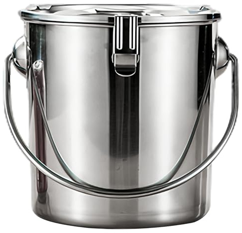 Hbbgdiy Récipients de Stockage des Aliments en Acier Inoxydable de 9 L, étanches aux fuites et à l'humidité, avec poignée et Boucle, boîtes Cuisine en métal pour Garde-Manger, Riz, café, thé.