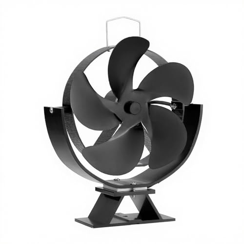 ALCXAZS Durable Heat Powered Stove Fan Adjustable Heat Distribution for Home and Balcony Fireplace Fan Powered Oxidation-Resistant Activated and Easy to Operate, XZ132 5-Leafs