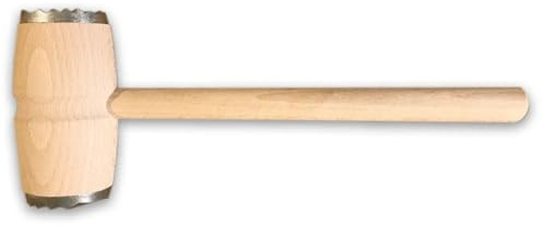 Generico Fleischklopfer aus Holz mit Metallkopf – Küchenhammer mit doppelter Oberfläche (Quadrate + Streifen) zum Erweichen und Glätten von Rindfleisch, Schweinefleisch, Schnitzeln und Schaloppen