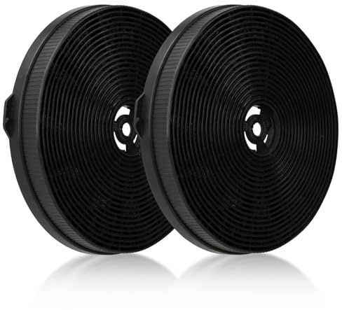 GVSS 2 Pièces Filtre à Charbon 175x25mm pour Hotte Aspirante,Universel | Charbon actif haute adsorption,Absorbe graisses et odeurs cuisine,Plastique qualité,Remplacement toutes 2‑6 mois