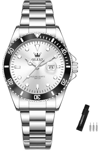 OLEVS Women's Watch Stainless Steel Band Quartz Ladies Watch | 30M Waterproof Women Watches Luminous Dial with Date Elegant Casual Fashion Watches for Women