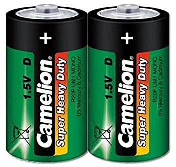 CAMELION 10100220 Pilas súper resistentes R20/ mono/paquete de 2 unidades.