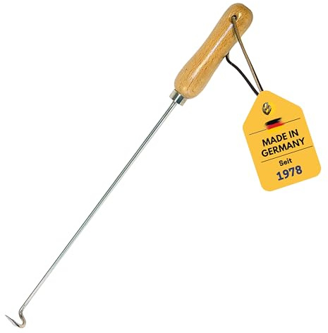 Best Sporting BBQ Wendehaken I Grillwender Edelstahl I Top Ergänzung Grillbesteck I Fleischhaken Edelstahl, rostfrei mit naturbelassenem Holzgriff I Fleisch Haken