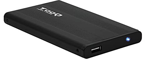TooQ TQE-2510B - Caja en Aluminio para Disco Duro SATA de 2.5 Pulgadas, Color Negro