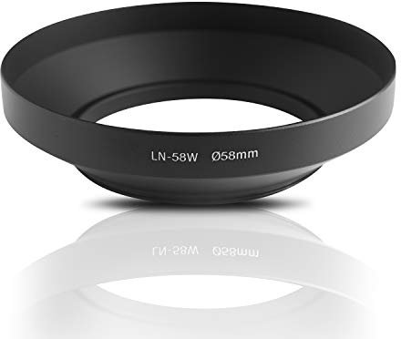 Ares Foto® 58mm Weitwinkel Gegenlichtblende Streulichtblende Sonnenblende zum Einschrauben. CNC gefrästes Metall (Aluminium). Kompatibel mit Sony Canon Nikon Fujifilm Olympus Tamron Sigma Pentax