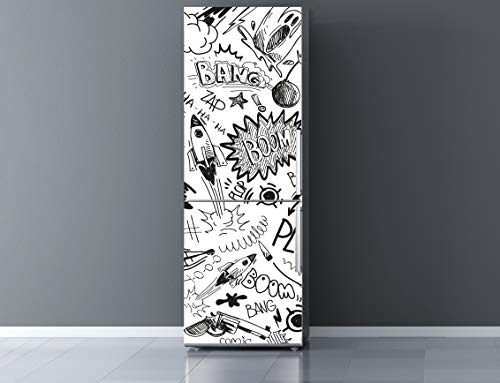 Oedim Vinilo Frigorífico Comic 185x60cm | Adhesivo Resistente | Pegatinas de Nevera Económicas y Elegantes | Vinilo Nevera-