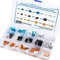 WiMas Kit de dissipateur thermique 64 pièces, dissipateurs thermiques en aluminium 15 tailles avec ruban adhésif conducteur thermique pour Raspberry Pi 4 B