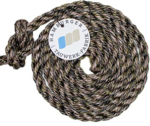 Tauwerk 10mm - Farbe: braun-schwarz 3-litzig gedreht Leine Schnur Festmacher Rope Tau Seil Allzweckseil Reepschnur Lirolen-Tauwerk PP-Multifil, 3-schäftig gedreht