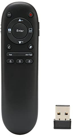 Wireless Presenter, 2,4 GHz USB-Präsentationsfernbedienung PowerPoint PPT Clicker mit Lautstärkeregelung für PPT PC Office Classroom