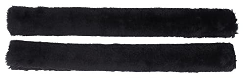 QHP Protezione per redini in pelliccia sintetica con chiusura in velcro (45 cm, nero)