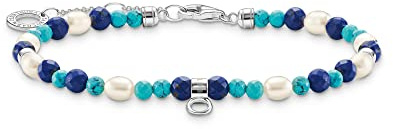 THOMAS SABO Armband mit blauen Steinen und Perlen 925 Sterlingsilber