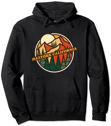 Vintage Hayfork, California Mountain Hiking Souvenir Print Pullover Hoodie