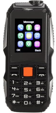 Strong Flashlight Elderly Cell Phone, Elderly Mobile Phone External Radio 1.8in Screen Noise Free Dual SIM Dual Standby 2800mAh Anti Scratch for Home (Black)