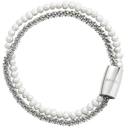 Breil Collezione MAGNETICA SYSTEM, Bracciale Donna in Acciaio, Perle Naturali, Gioiello idee regalo donna