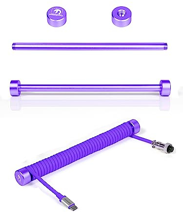 MAMBASNAKE RC01 Custom Fester Stab für Spiral Tastaturkabel-Lila | CNC Aluminum Winder für USB-C Kabel, Management-Stange für Mechanisch Tastaturkabel, Metall Gewichtsstange, 7,68 Zoll Länge