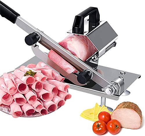Manueller Gefrorener Fleischschneider, Fleischerbeil für Rinder- und Hammelrollen aus Edelstahl, einstellbare Dicke, zum Kochen, Hot-Pot-Kochen, für Feinkost, Küche