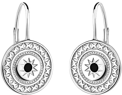 SOFIA MILANI - Damen Ohrringe 925 Silber - mit Zirkonia Steinen - Sonnen Sternen Kreis Ohrhänger - E2224