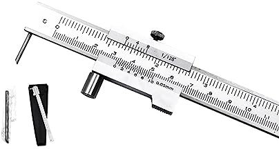 BURLOE Markierungslehre 0-200 Mm, Edelstahl Präzisions-Streichmaß Mit Integrierter Nadel Zum Anzeichnen Und Anreißen Von Markierungen Und Hilfslinien,Silber