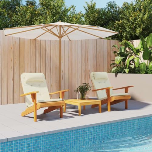 LAPOOH Adirondack-Auflagen 2 STK. Creme Oxford-Gewebe Liegenauflage, Auflage Gartenliege, Sitzkissen Gartenmöbel, Bankauflage, Stuhlauflage Für Hochlehner, Sitzauflagen - 361832