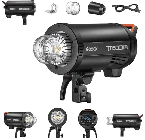 Godox QT600IIIM Professionale Flash 600 W Studio Flash kit sistema X wireless incorporato 2.4G 5600 ± 200 K tempo di riciclaggio 0.01-0.9s per spot pubblicitari, film e persone