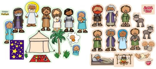 Abraham & Sarah Bible Felt Set Old Testament Story Flannel Board Kids Flannelbaord Religious (Abraham & Sarah and Jacob & Essau)